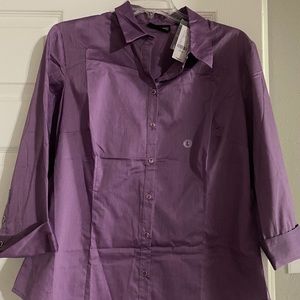Purple button down blouse never been worn